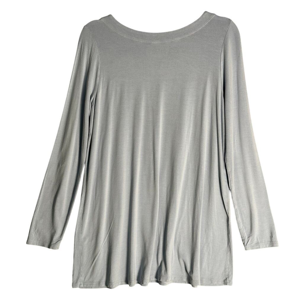J Jill Wearever Collection Sz M Baby Blue Long Sleeve Tunic Top Pleated Capsule‎